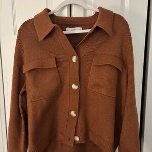 LOFT Collared Pocket Sweater Jacket